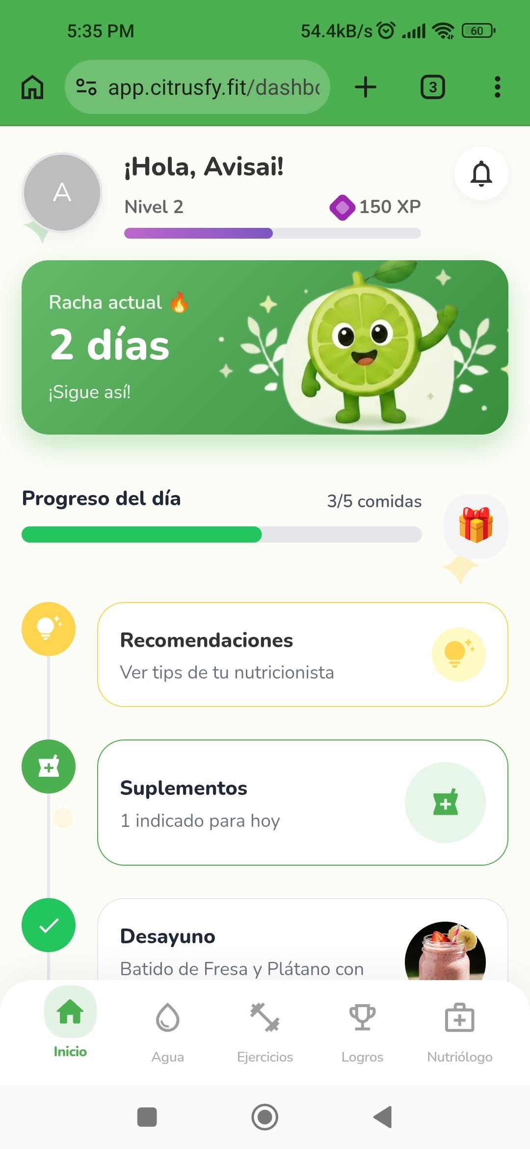 Tu Plan Nutricional en Citrusfy